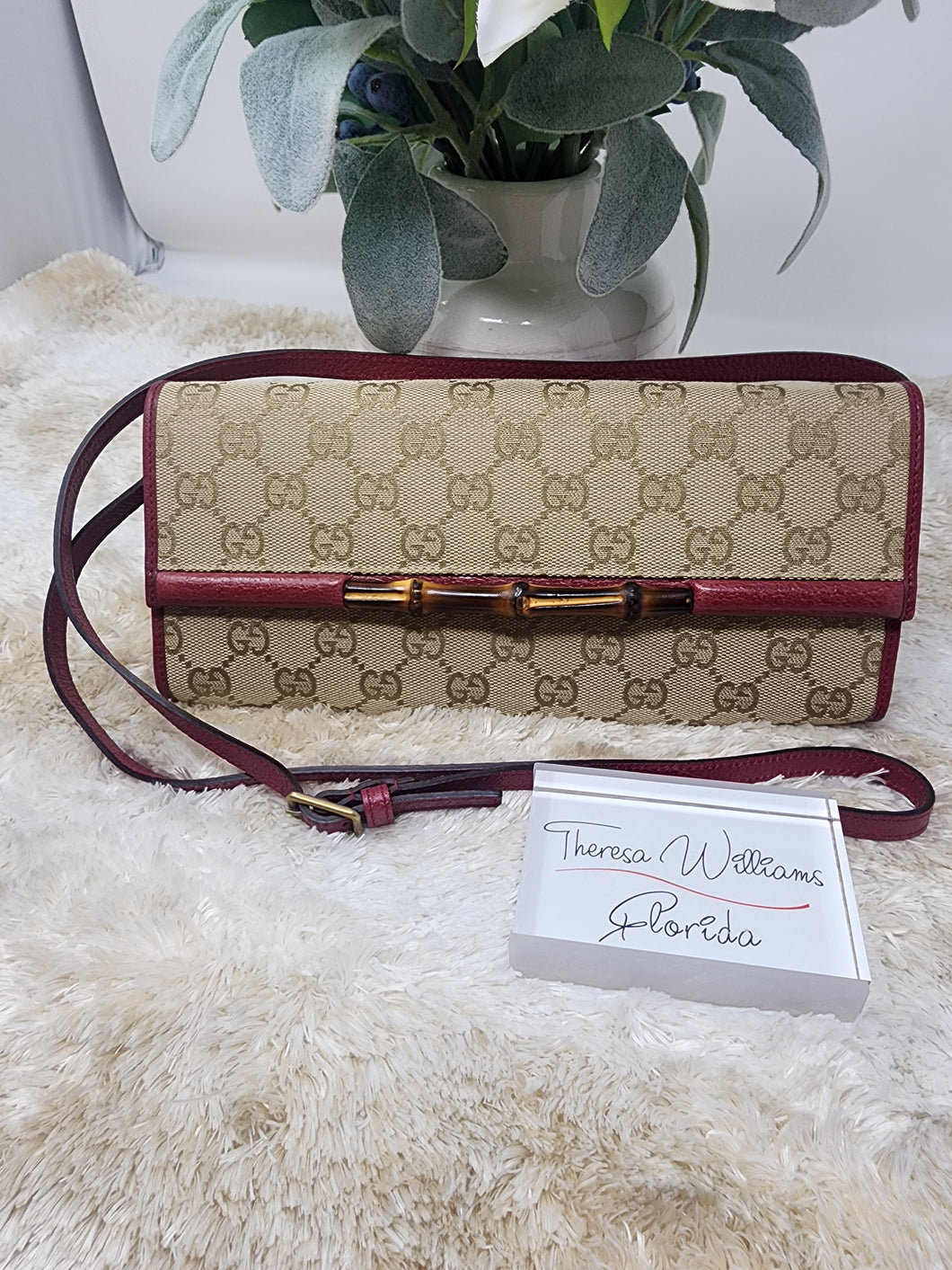 Gucci Bamboo Bar Clutch & Crossbody, GG Canvas