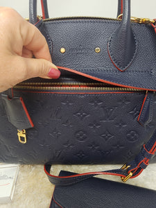 LOUIS VUITTON EMPREINTE MARINE ROUGE PONT NEUF MM & MATCHING WALLET