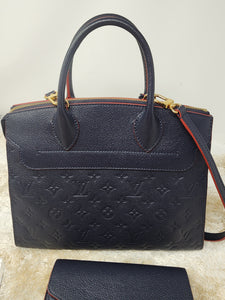 LOUIS VUITTON EMPREINTE MARINE ROUGE PONT NEUF MM & MATCHING WALLET