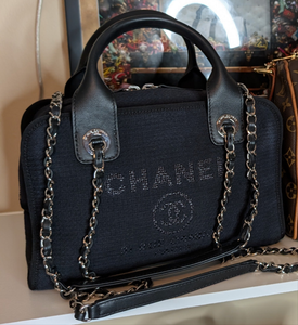 Kim - CHANEL BLACK DEAUVILLE BOWLER WITH TAG, BOX - Balance due
