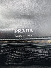 PRADA Soft Calfskin Impunture Diagramme Medium Chain Flap Shoulder Bag in Black