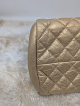 CHANEL MEDIUM JUST MADEMOISELLE GOLD CALFSKIN LEATHER SHOULDER BAG