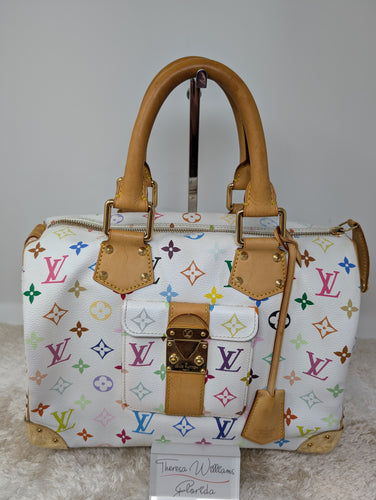 LOUIS VUITTON WHITE MULTI COLOR SPEEDY 30