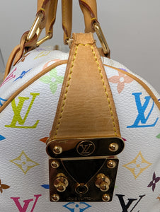 LOUIS VUITTON WHITE MULTI COLOR SPEEDY 30