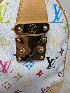 LOUIS VUITTON WHITE MULTI COLOR SPEEDY 30