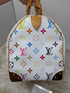 LOUIS VUITTON WHITE MULTI COLOR SPEEDY 30