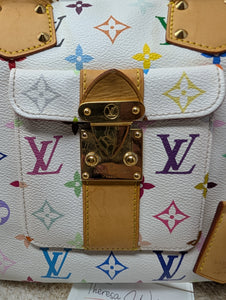 LOUIS VUITTON WHITE MULTI COLOR SPEEDY 30