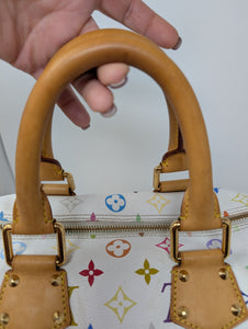 LOUIS VUITTON WHITE MULTI COLOR SPEEDY 30