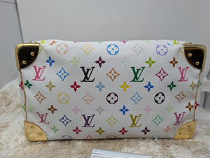 LOUIS VUITTON WHITE MULTI COLOR SPEEDY 30