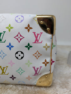 LOUIS VUITTON WHITE MULTI COLOR SPEEDY 30