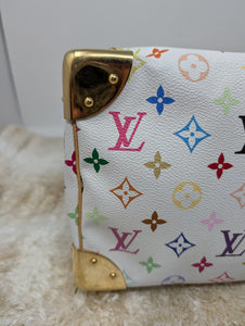 LOUIS VUITTON WHITE MULTI COLOR SPEEDY 30