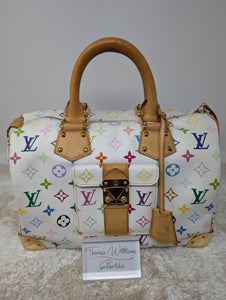 LOUIS VUITTON WHITE MULTI COLOR SPEEDY 30