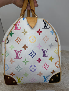 LOUIS VUITTON WHITE MULTI COLOR SPEEDY 30