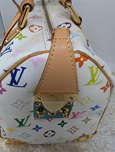 LOUIS VUITTON WHITE MULTI COLOR SPEEDY 30