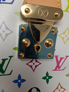 LOUIS VUITTON WHITE MULTI COLOR SPEEDY 30