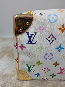 LOUIS VUITTON WHITE MULTI COLOR SPEEDY 30