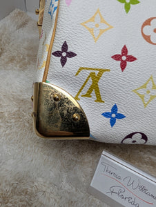 LOUIS VUITTON WHITE MULTI COLOR SPEEDY 30