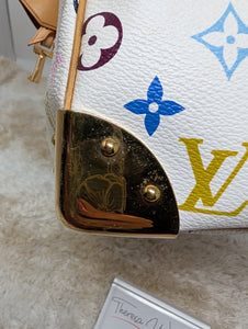 LOUIS VUITTON WHITE MULTI COLOR SPEEDY 30