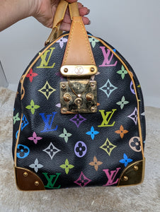 LOUIS VUITTON BLACK MULTI COLOR SPEEDY 30