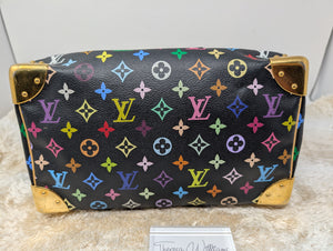 LOUIS VUITTON BLACK MULTI COLOR SPEEDY 30