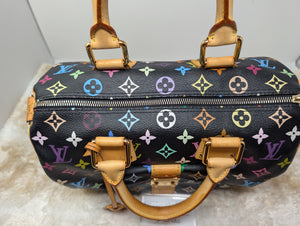 LOUIS VUITTON BLACK MULTI COLOR SPEEDY 30