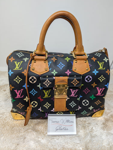 LOUIS VUITTON BLACK MULTI COLOR SPEEDY 30