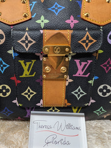 LOUIS VUITTON BLACK MULTI COLOR SPEEDY 30