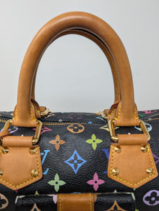 LOUIS VUITTON BLACK MULTI COLOR SPEEDY 30