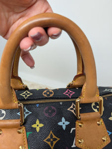 LOUIS VUITTON BLACK MULTI COLOR SPEEDY 30