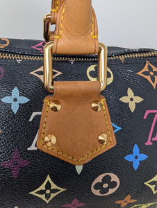 LOUIS VUITTON BLACK MULTI COLOR SPEEDY 30