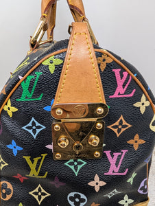 LOUIS VUITTON BLACK MULTI COLOR SPEEDY 30