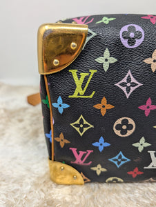 LOUIS VUITTON BLACK MULTI COLOR SPEEDY 30