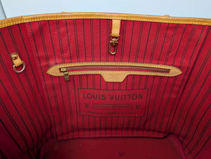 LOUIS VUITTON MONOGRAM NEVERFULL MM, RED INTERIOR