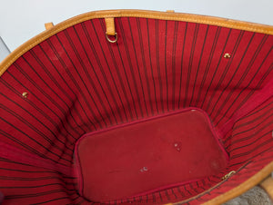 LOUIS VUITTON MONOGRAM NEVERFULL MM, RED INTERIOR