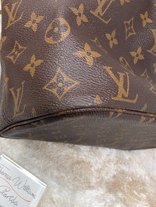 LOUIS VUITTON MONOGRAM NEVERFULL MM, RED INTERIOR