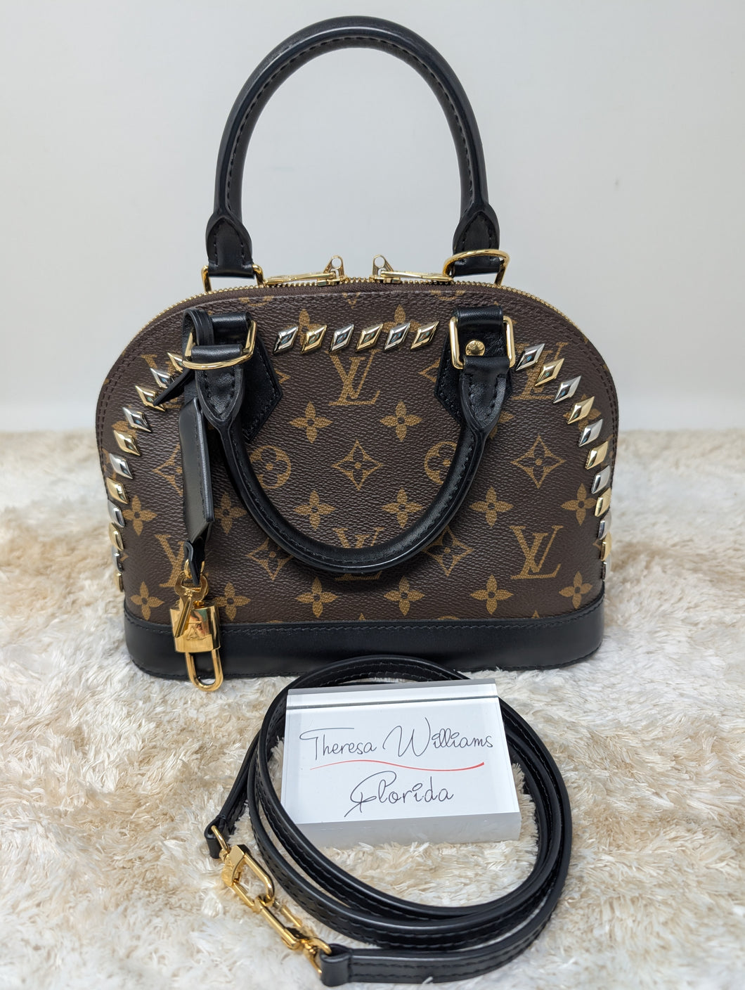 LOUIS VUITTON LIMITED EDITION METAL STONES ALMA BB