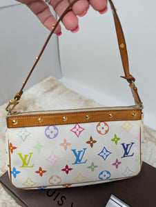 LOUIS VUITTON WHITE MULTICOLOR POCHETTE