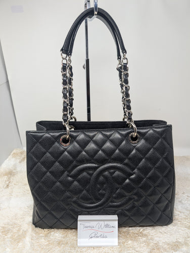 CHANEL BLACK CAVIAR SHW GRAND SHOPPING TOTE