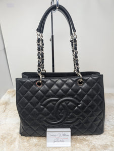 CHANEL BLACK CAVIAR SHW GRAND SHOPPING TOTE