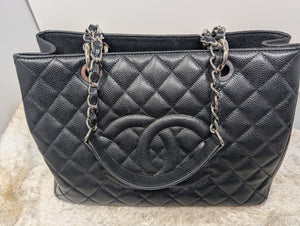 CHANEL BLACK CAVIAR SHW GRAND SHOPPING TOTE