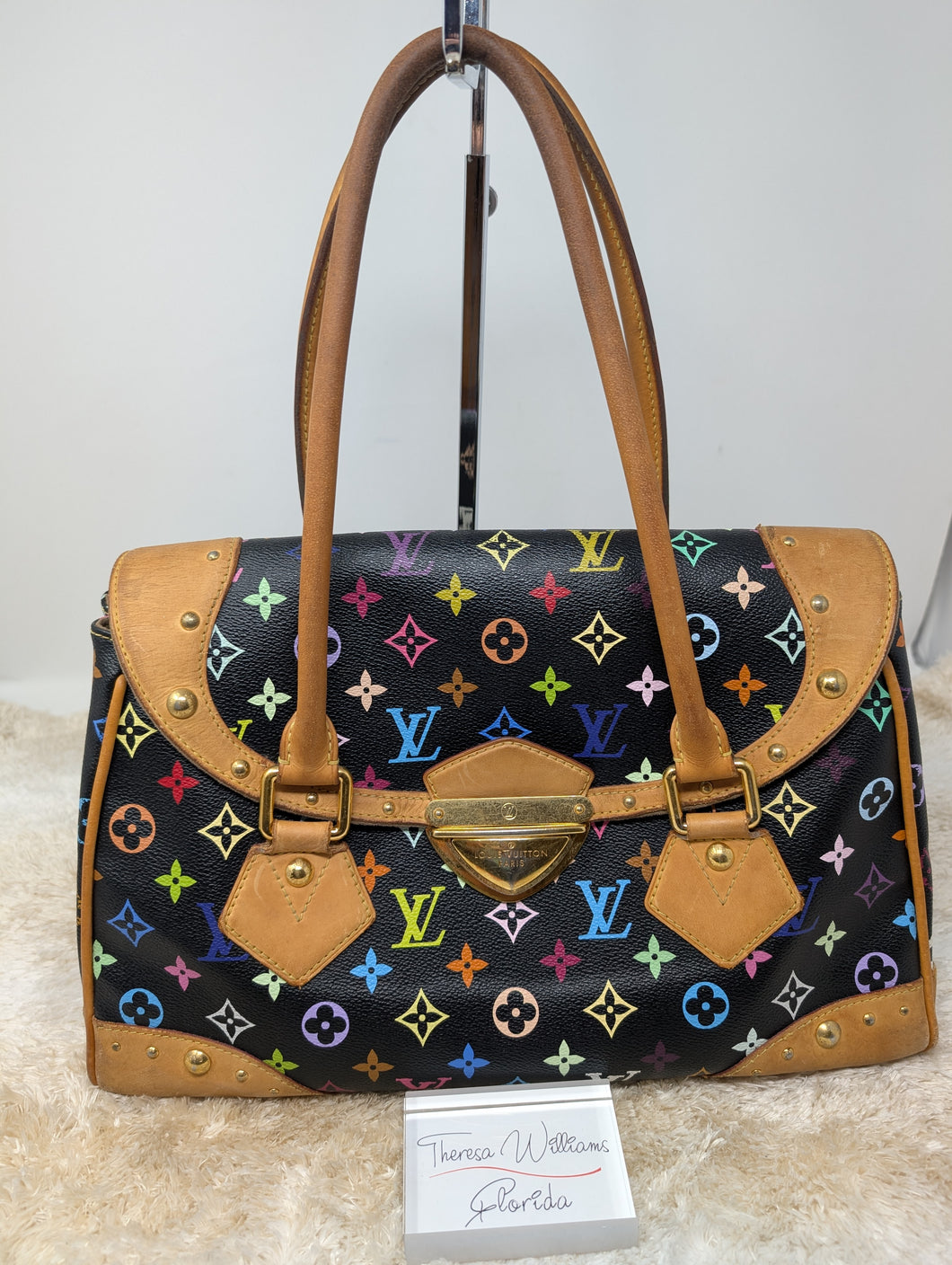 LOUIS VUITTON BLACK MULTICOLOR BEVERLY GM