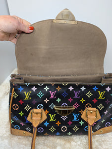 LOUIS VUITTON BLACK MULTICOLOR BEVERLY GM