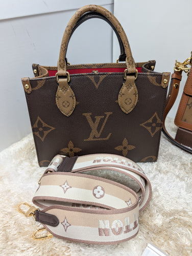 LOUIS VUITTON REVERSE ONTHEGO PM with adjustable strap