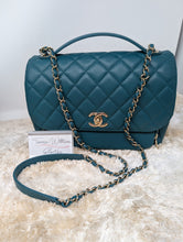 CHANEL GREEN/TEAL BUSINESS AFFINITY FLAP MEDIUM, MINT