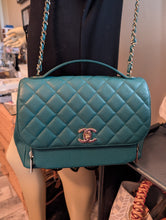 CHANEL GREEN/TEAL BUSINESS AFFINITY FLAP MEDIUM, MINT