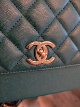 CHANEL GREEN/TEAL BUSINESS AFFINITY FLAP MEDIUM, MINT