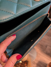 CHANEL GREEN/TEAL BUSINESS AFFINITY FLAP MEDIUM, MINT