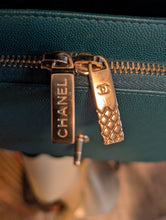 CHANEL GREEN/TEAL BUSINESS AFFINITY FLAP MEDIUM, MINT
