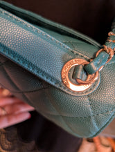 CHANEL GREEN/TEAL BUSINESS AFFINITY FLAP MEDIUM, MINT