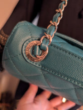 CHANEL GREEN/TEAL BUSINESS AFFINITY FLAP MEDIUM, MINT